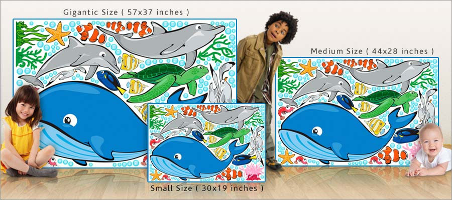 50 Pack Ocean / Surfer / Marine Life Stickers For Kids – Blue Animal Decals For Motorcycle, Bike, Wall, Laptop