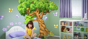 giant tree enchanted woods butterfly wall decals theme room