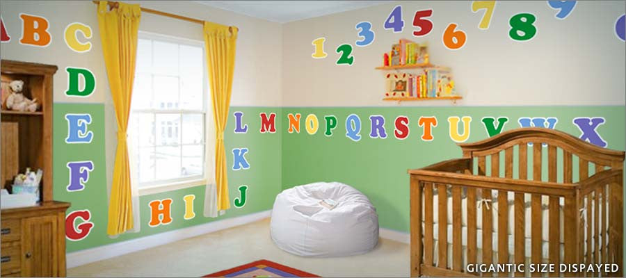 Alphabet Animals Wall Decals Numbers Wall Decor ABC Letters Wall