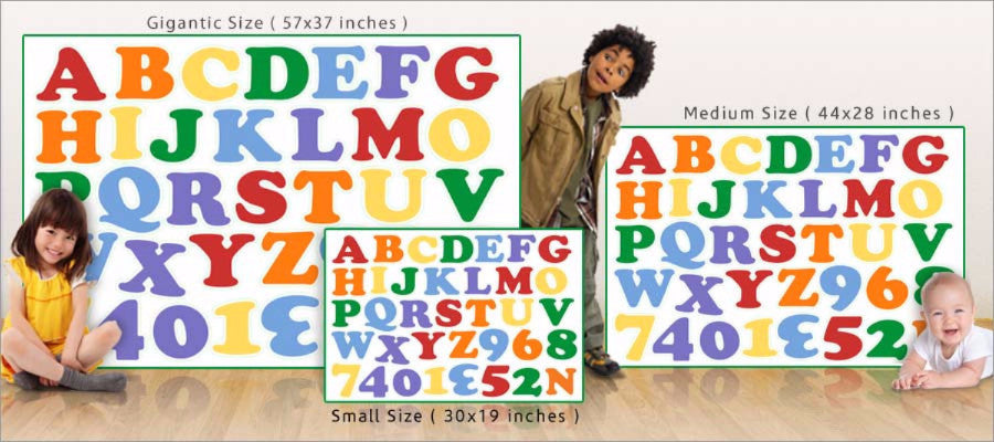 Alphabet Wall Decals - Colorful ABC Wall Stickers for Kindergarten, Classroom & Baby Nursery