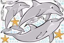 Load image into Gallery viewer, happy dolphins wall stickers print view
