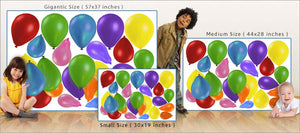 party balloons wall decals set size comparison