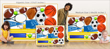 Load image into Gallery viewer, sports fan set wall decals size comparison
