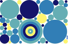 Load image into Gallery viewer, istickup™ Fun Dots Blue Removable Fabric Wall Stickers