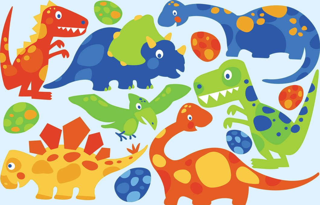 iStickUp Dino Friends Removable Fabric Wall Stickers