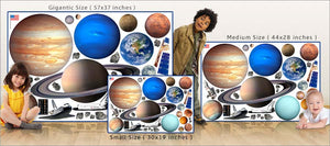 planets and space shuttles wall decals theme room size comparison
