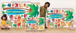 beach wall stickers size comparison