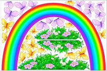 Load image into Gallery viewer, rainbow and butterflies wall sticker theme room print view
