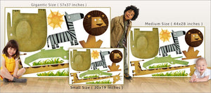 safari animal wall decals size comparison