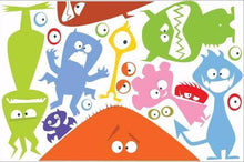 Load image into Gallery viewer, fun monsters wall stickers print view
