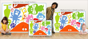happy monsters wall decals size comparison