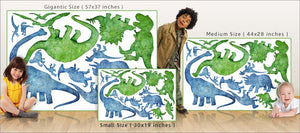 dinosaur silhouette wall decals size comparison