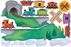 choo chop train wall stickers print view
