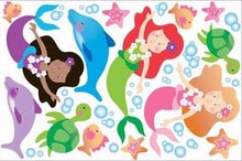 Load image into Gallery viewer, mermaid wall stickers print view
