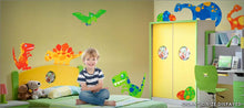 Load image into Gallery viewer, dino friends wall decals theme room
