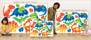 friendly dinosaur wall decals size comparison