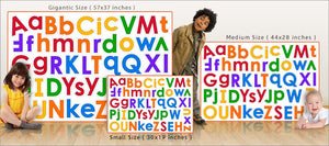 simple alphabet wall decal size comparison